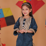 Load image into Gallery viewer, Girls Velvet Kurta with Georgette Printed Salwar &amp; Dupatta Set - CuddlesClothing