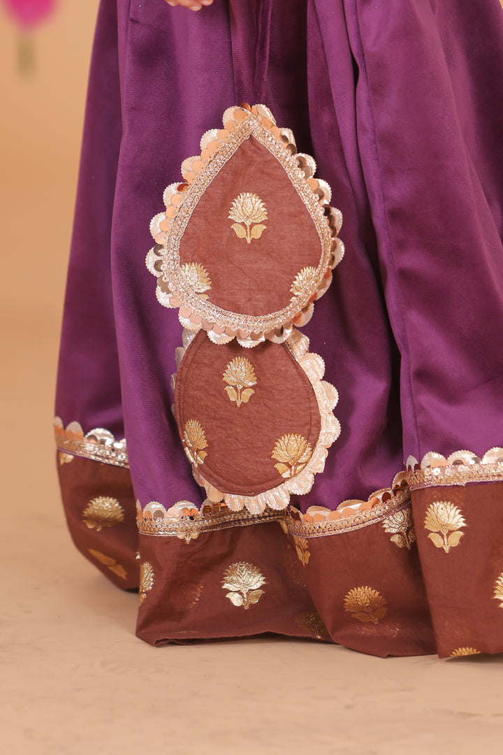 Girls Velvet Lehanga Choli Set - Luxury Kids' Festive Wear - CuddlesClothing