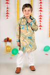 Paint Stroke Multi-Colored Pathani Kurta for Boys