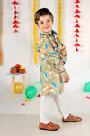 Paint Stroke Multi-Colored Pathani Kurta for Boys