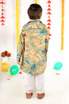 Paint Stroke Multi-Colored Pathani Kurta for Boys