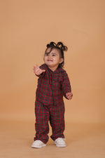 Load image into Gallery viewer, Dreamy Check Cotton Night Suit For Kids - CuddlesClothing
