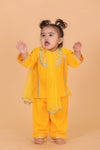 Embroidered Velvet Suit For Girls