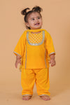 Embroidered Velvet Suit For Girls