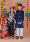 Embroidered Velvet Kurta Pajama Set For Boys