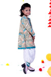 Paint Brush Stroke Cotton Kurta Salwar Set For Girls