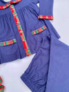 Frock Style Blue Flannel Pj Set