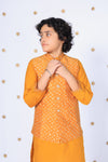 KesarRaaj- Mustard Yellow Bandhani Jacket Set