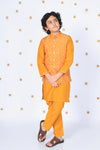 KesarRaaj- Mustard Yellow Bandhani Jacket Set