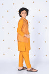 KesarRaaj- Mustard Yellow Bandhani Jacket Set