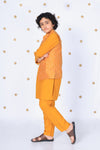KesarRaaj- Mustard Yellow Bandhani Jacket Set