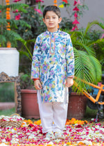 Load image into Gallery viewer, Festive Joy Boys Cotton Kurta Pajama Set - CuddlesClothing