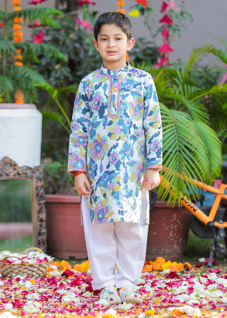Festive Joy Boys Cotton Kurta Pajama Set - CuddlesClothing