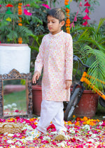 Load image into Gallery viewer, Mughal Motif Cotton Kurta Pajama Set - CuddlesClothing