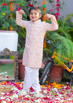 Load image into Gallery viewer, Mughal Motif Cotton Kurta Pajama Set - CuddlesClothing