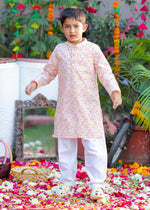 Load image into Gallery viewer, Mughal Motif Cotton Kurta Pajama Set - CuddlesClothing