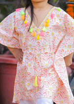 Load image into Gallery viewer, Meher Bagh Cotton Kaftan Set For Girls - CuddlesClothing