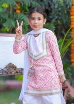 Load image into Gallery viewer, Girls Pink Chikankari Kurta &amp; Salwar Set - CuddlesClothing