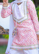 Load image into Gallery viewer, Girls Pink Chikankari Kurta &amp; Salwar Set - CuddlesClothing