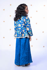 Load image into Gallery viewer, Girls Royal Blue Heritage Print Peplum Top and Palazzo Set - CuddlesClothing