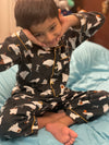 Spooky Ghost Print Flannel PJ Set