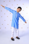 Blue Lotus Kurta Set For Boys