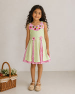 Load image into Gallery viewer, Fruit Embroidered Cotton Poplin Dress for Girls - CuddlesClothing