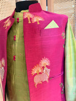Load image into Gallery viewer, Gokul Bloom Embroidered Kurta Jacket Set for Boys