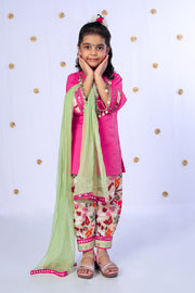 Gulabi Phool Patiala Set - CuddlesClothing