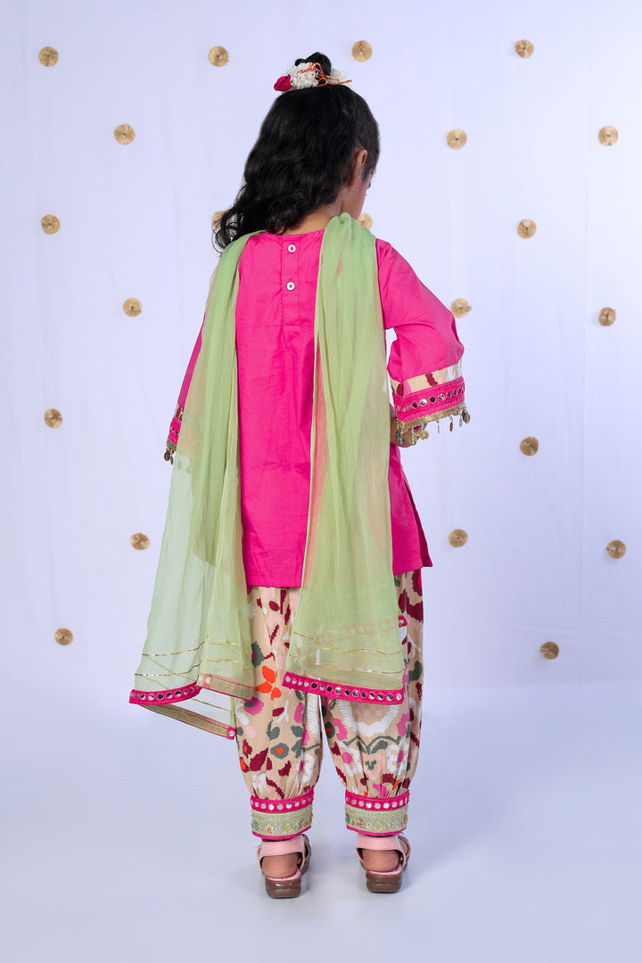 Gulabi Phool Patiala Set - CuddlesClothing