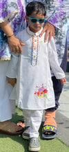 Holi Pichkari Embroiderd Kurta Set For Boys