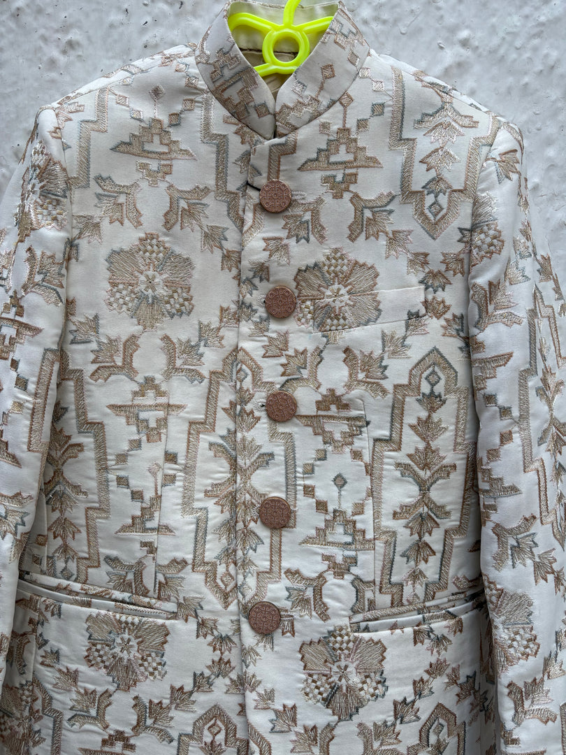 Ziya Ivory Embroidered Bandhgala Set