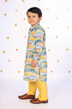 Load image into Gallery viewer, Boys' Safari Print Kurta with Yellow Salwar - CuddlesClothing