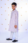 Lavender Phoolwari Kurta Set For Boys
