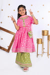 Gulabi Sitara Kurta Sharara Set