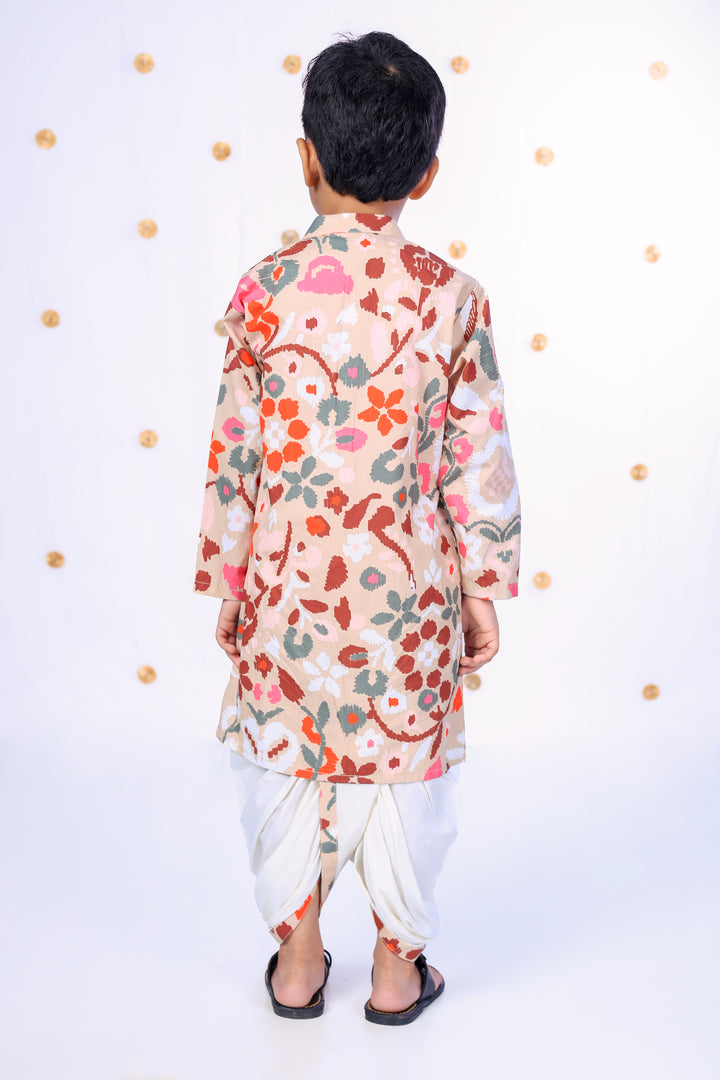 Boys' Floral Patola Kurta & Dhoti - CuddlesClothing