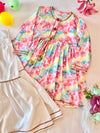 Joyful Hues: Multi Color Splash Sharara Set for Girls