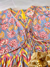 Chevron Print Anarkali Set With Printed Short Jacket.