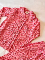 Load image into Gallery viewer, Pink Heart Print Kids Cotton Nightsui - CuddlesClothing