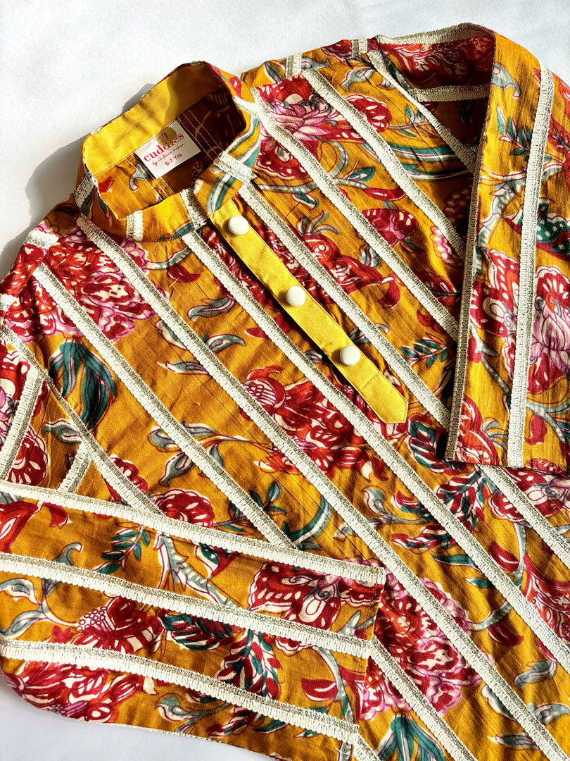 Boys Floral Gota Patti Kurta Set ( 3 Colors ) - CuddlesClothing