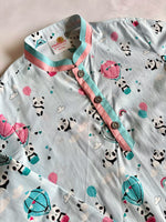 Load image into Gallery viewer, Boys Light Blue Panda Print Cotton Kurta Set - CuddlesClothing