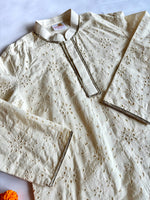 Load image into Gallery viewer, Boys Off-White Cutwork Embroidery Kurta Pajama - CuddlesClothing