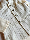 Off White Cotton Silk Jawahar Jacket Set for Kids