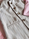 Grey Pink Combo Jawahar Jacket Kurta Set For Boys