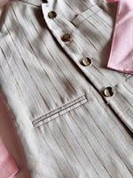 Load image into Gallery viewer, Boys Grey &amp; Pink Silk 3-Pc Nehru Jacket Set - CuddlesClothing