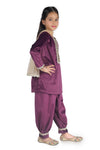 Girls Velvet Kurta Set With Salwar