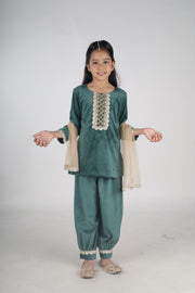 Girls Designer Velvet Salwar Kameez with Lace Details - CuddlesClothing