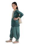 Girls Velvet Kurta Set With Salwar