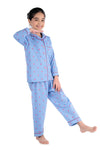 Cute Heart Print Regular Collar Nightsuit