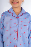 Cute Heart Print Regular Collar Nightsuit